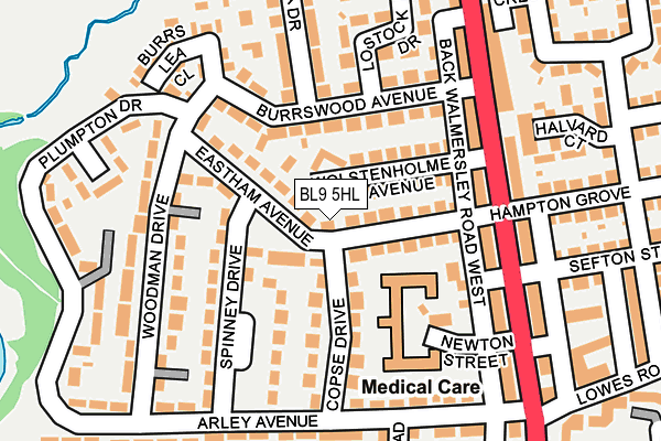 BL9 5HL map - OS OpenMap – Local (Ordnance Survey)
