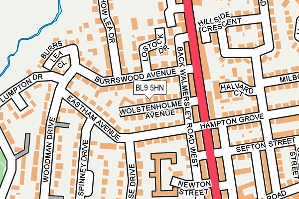 BL9 5HN map - OS OpenMap – Local (Ordnance Survey)