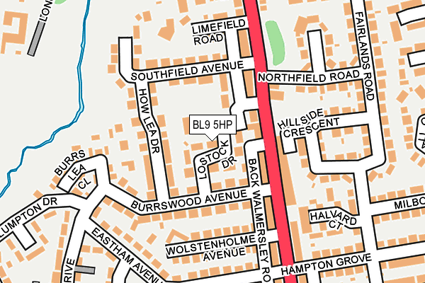 BL9 5HP map - OS OpenMap – Local (Ordnance Survey)