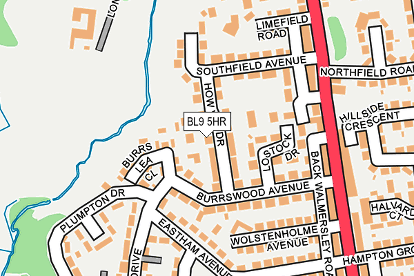BL9 5HR map - OS OpenMap – Local (Ordnance Survey)