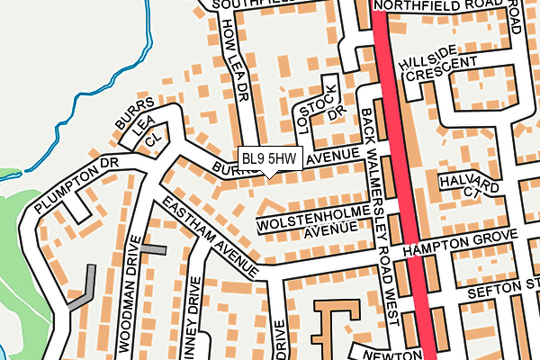 BL9 5HW map - OS OpenMap – Local (Ordnance Survey)