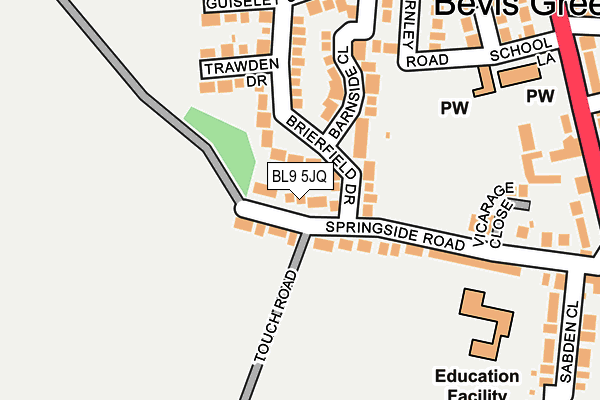 BL9 5JQ map - OS OpenMap – Local (Ordnance Survey)