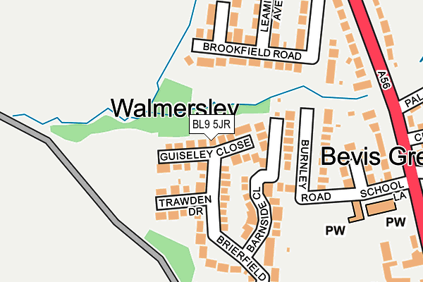 BL9 5JR map - OS OpenMap – Local (Ordnance Survey)