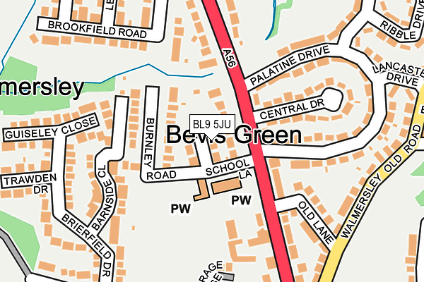 BL9 5JU map - OS OpenMap – Local (Ordnance Survey)
