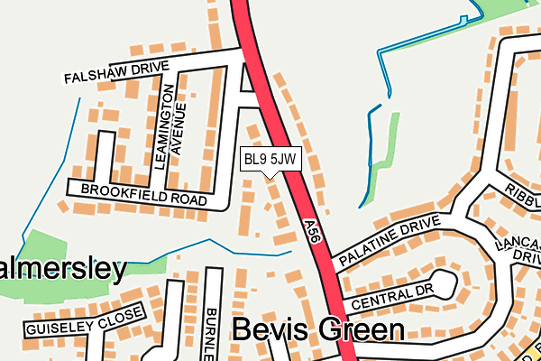 BL9 5JW map - OS OpenMap – Local (Ordnance Survey)