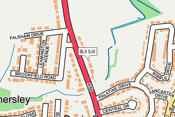 BL9 5JX map - OS OpenMap – Local (Ordnance Survey)