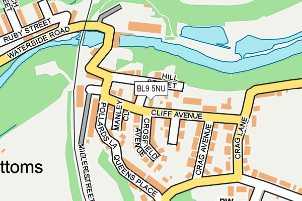 BL9 5NU map - OS OpenMap – Local (Ordnance Survey)