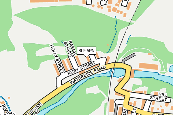 BL9 5PN map - OS OpenMap – Local (Ordnance Survey)