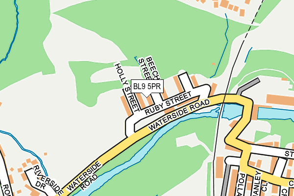 BL9 5PR map - OS OpenMap – Local (Ordnance Survey)