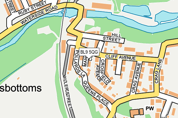 BL9 5QG map - OS OpenMap – Local (Ordnance Survey)
