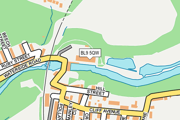 BL9 5QW map - OS OpenMap – Local (Ordnance Survey)