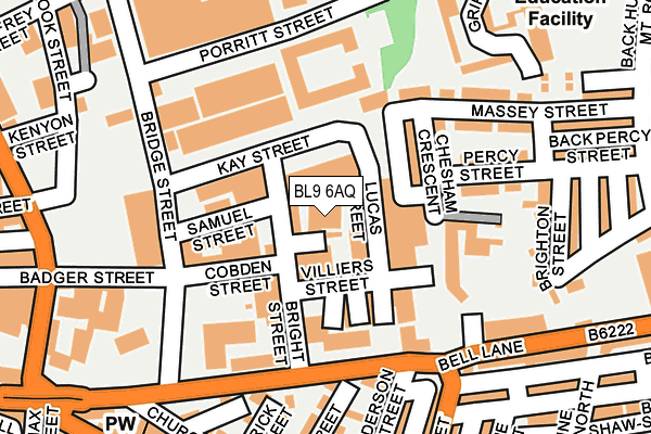 BL9 6AQ map - OS OpenMap – Local (Ordnance Survey)