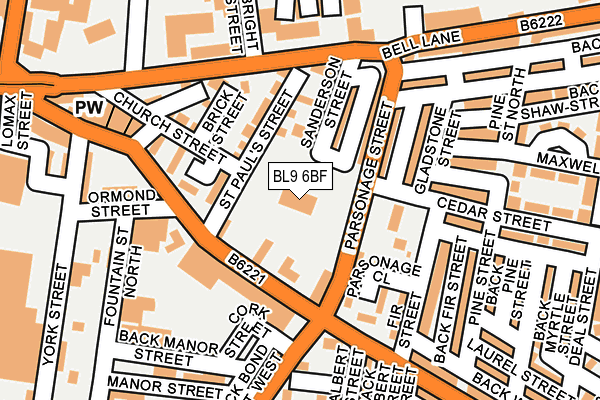 BL9 6BF map - OS OpenMap – Local (Ordnance Survey)