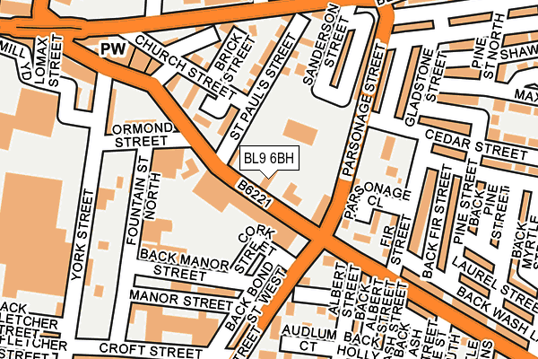 BL9 6BH map - OS OpenMap – Local (Ordnance Survey)
