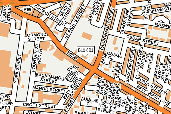 BL9 6BJ map - OS OpenMap – Local (Ordnance Survey)