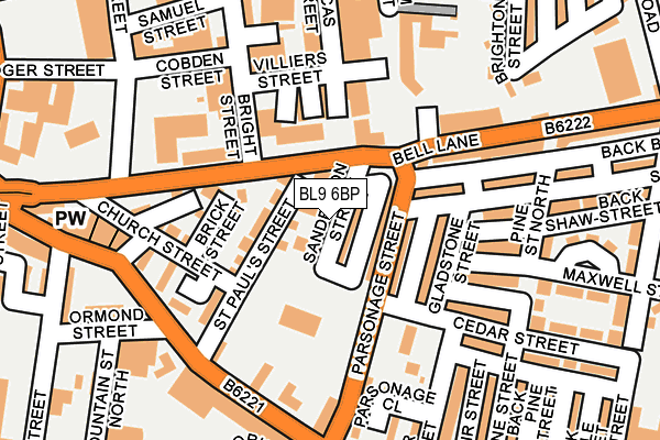 BL9 6BP map - OS OpenMap – Local (Ordnance Survey)