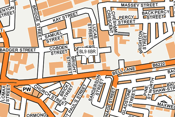 BL9 6BR map - OS OpenMap – Local (Ordnance Survey)