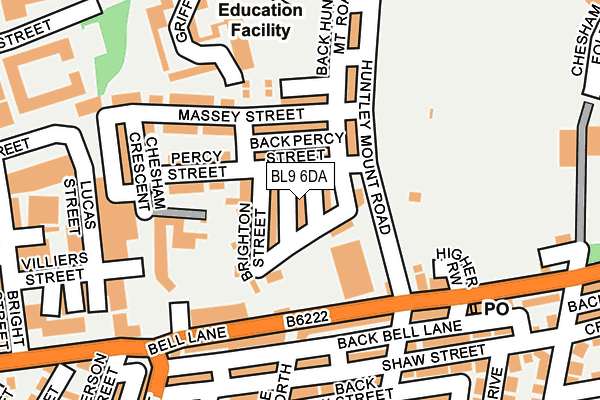 BL9 6DA map - OS OpenMap – Local (Ordnance Survey)