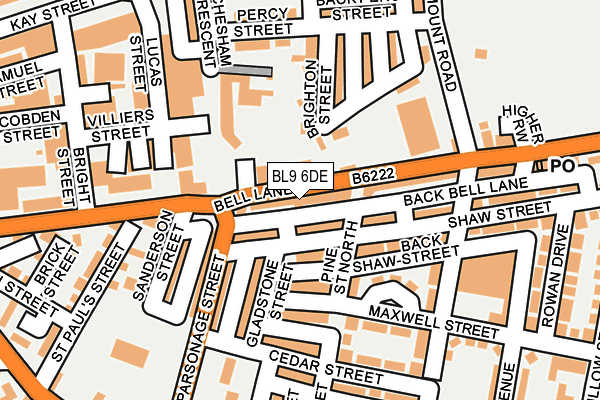 BL9 6DE map - OS OpenMap – Local (Ordnance Survey)