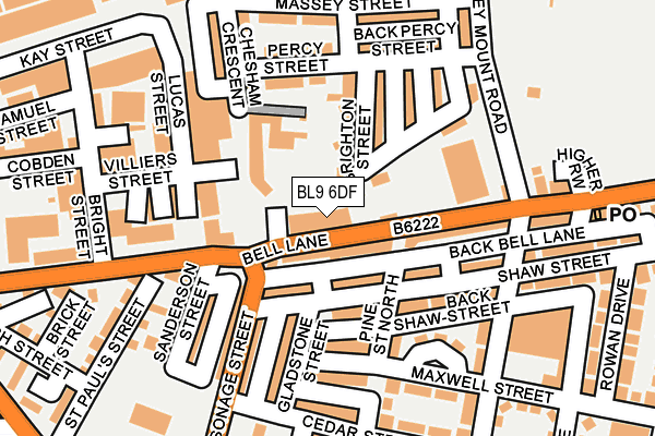 BL9 6DF map - OS OpenMap – Local (Ordnance Survey)