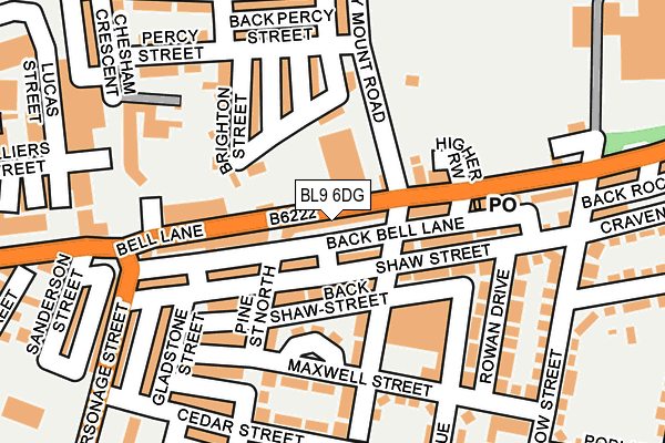 BL9 6DG map - OS OpenMap – Local (Ordnance Survey)