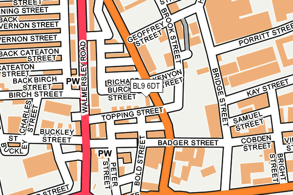 BL9 6DT map - OS OpenMap – Local (Ordnance Survey)