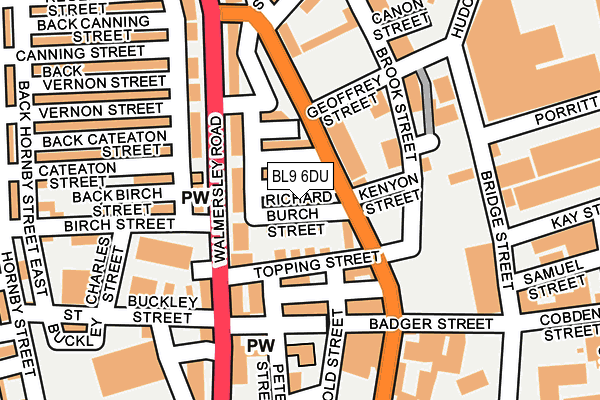 BL9 6DU map - OS OpenMap – Local (Ordnance Survey)