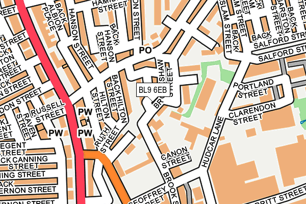 BL9 6EB map - OS OpenMap – Local (Ordnance Survey)