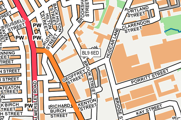 BL9 6ED map - OS OpenMap – Local (Ordnance Survey)