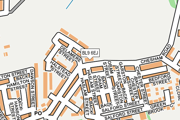 BL9 6EJ map - OS OpenMap – Local (Ordnance Survey)