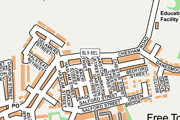 BL9 6EL map - OS OpenMap – Local (Ordnance Survey)