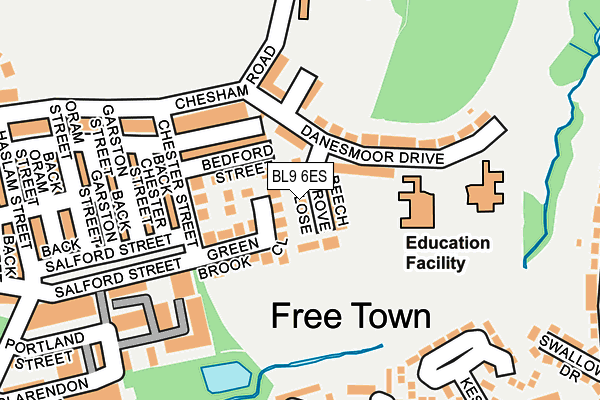 BL9 6ES map - OS OpenMap – Local (Ordnance Survey)