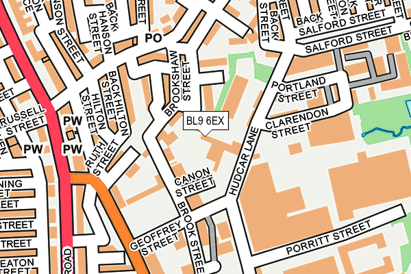 BL9 6EX map - OS OpenMap – Local (Ordnance Survey)