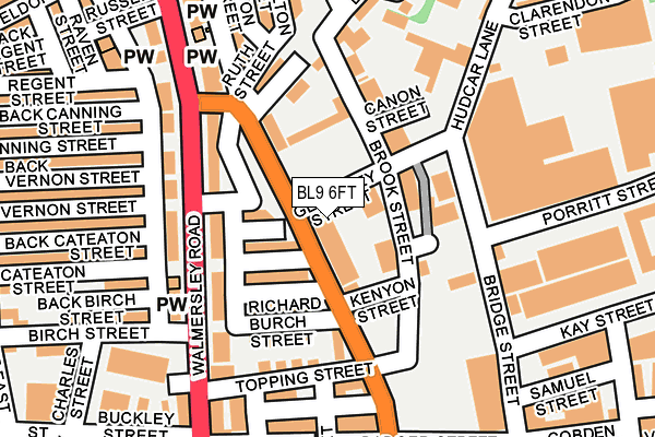 BL9 6FT map - OS OpenMap – Local (Ordnance Survey)