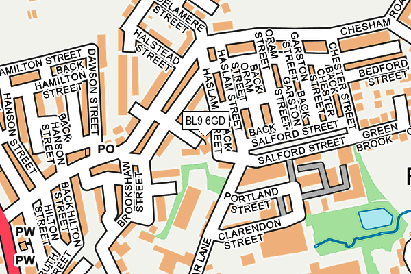 BL9 6GD map - OS OpenMap – Local (Ordnance Survey)