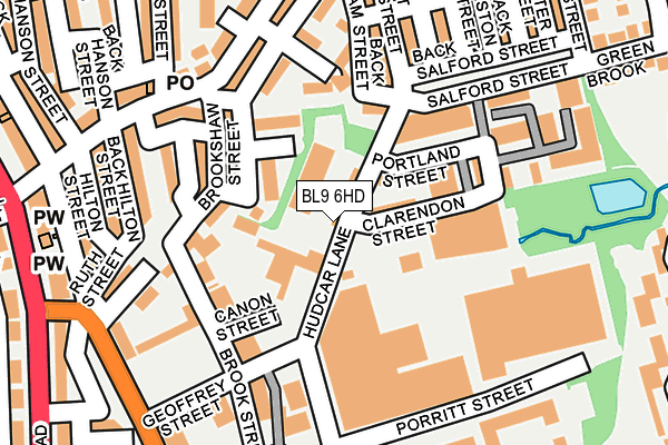 BL9 6HD map - OS OpenMap – Local (Ordnance Survey)