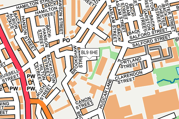 BL9 6HE map - OS OpenMap – Local (Ordnance Survey)