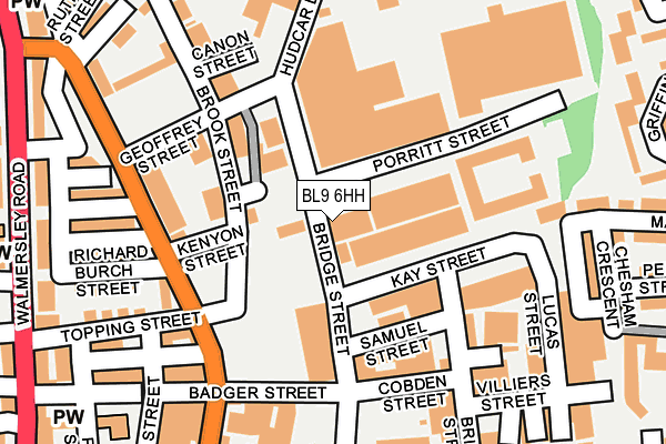 BL9 6HH map - OS OpenMap – Local (Ordnance Survey)