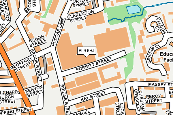 BL9 6HJ map - OS OpenMap – Local (Ordnance Survey)