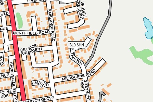 BL9 6HN map - OS OpenMap – Local (Ordnance Survey)
