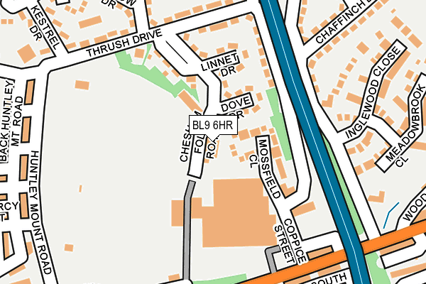 BL9 6HR map - OS OpenMap – Local (Ordnance Survey)
