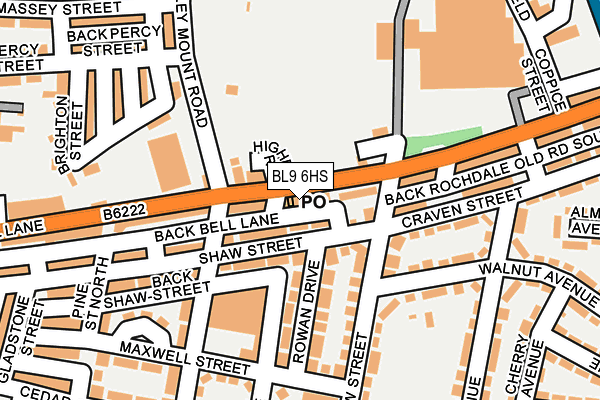 BL9 6HS map - OS OpenMap – Local (Ordnance Survey)
