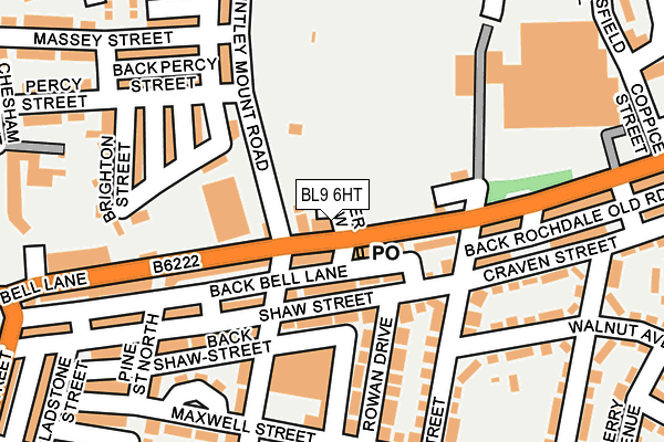 BL9 6HT map - OS OpenMap – Local (Ordnance Survey)