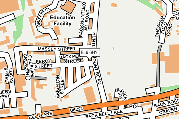 BL9 6HY map - OS OpenMap – Local (Ordnance Survey)