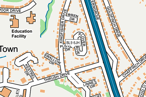BL9 6JH map - OS OpenMap – Local (Ordnance Survey)