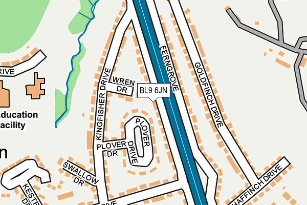 BL9 6JN map - OS OpenMap – Local (Ordnance Survey)