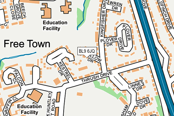 BL9 6JQ map - OS OpenMap – Local (Ordnance Survey)