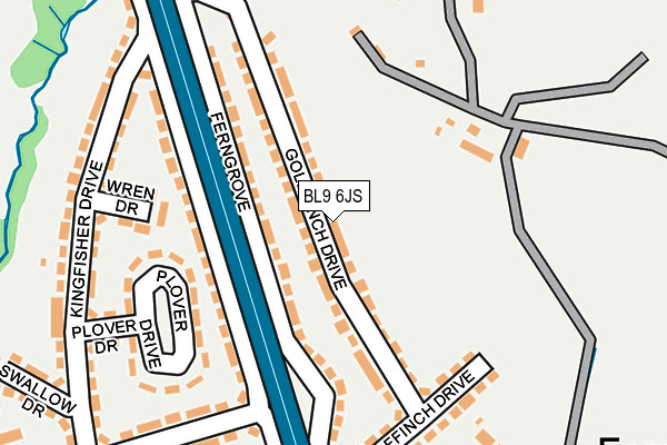 BL9 6JS map - OS OpenMap – Local (Ordnance Survey)