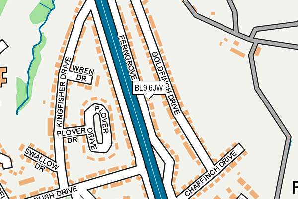 BL9 6JW map - OS OpenMap – Local (Ordnance Survey)