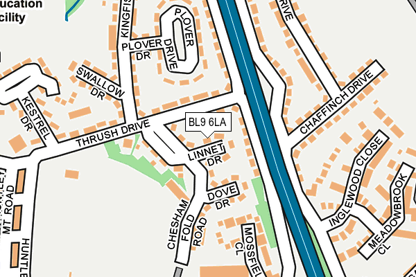 BL9 6LA map - OS OpenMap – Local (Ordnance Survey)